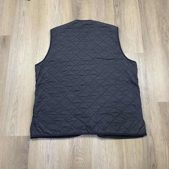 Barbour Vest Mens XL Black Polarquilt Waistcoat Zip In Liner Quilted Fleece D232 - Picture 8 of 14